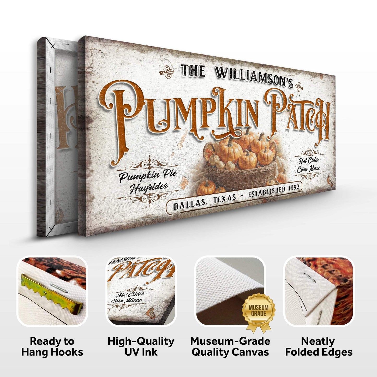 Personalized Pumpkin Patch Sign II - Tailored Canvases - Flyclothing LLC