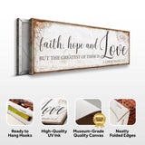Faith Hope And Love 1 Corinthians 13:13 Faith Sign - Tailored Canvases - Flyclothing LLC