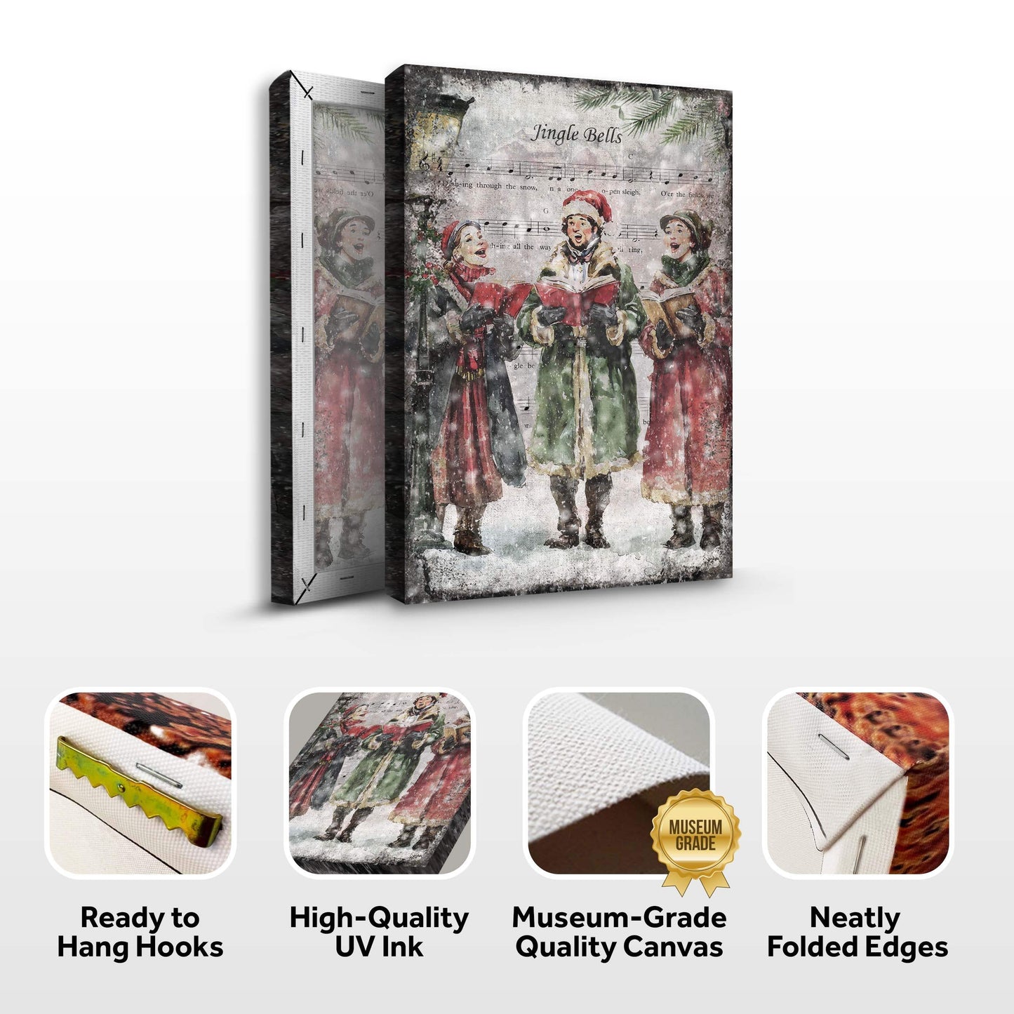 Vintage Christmas Carolers Wall Art II - Tailored Canvases - Flyclothing LLC