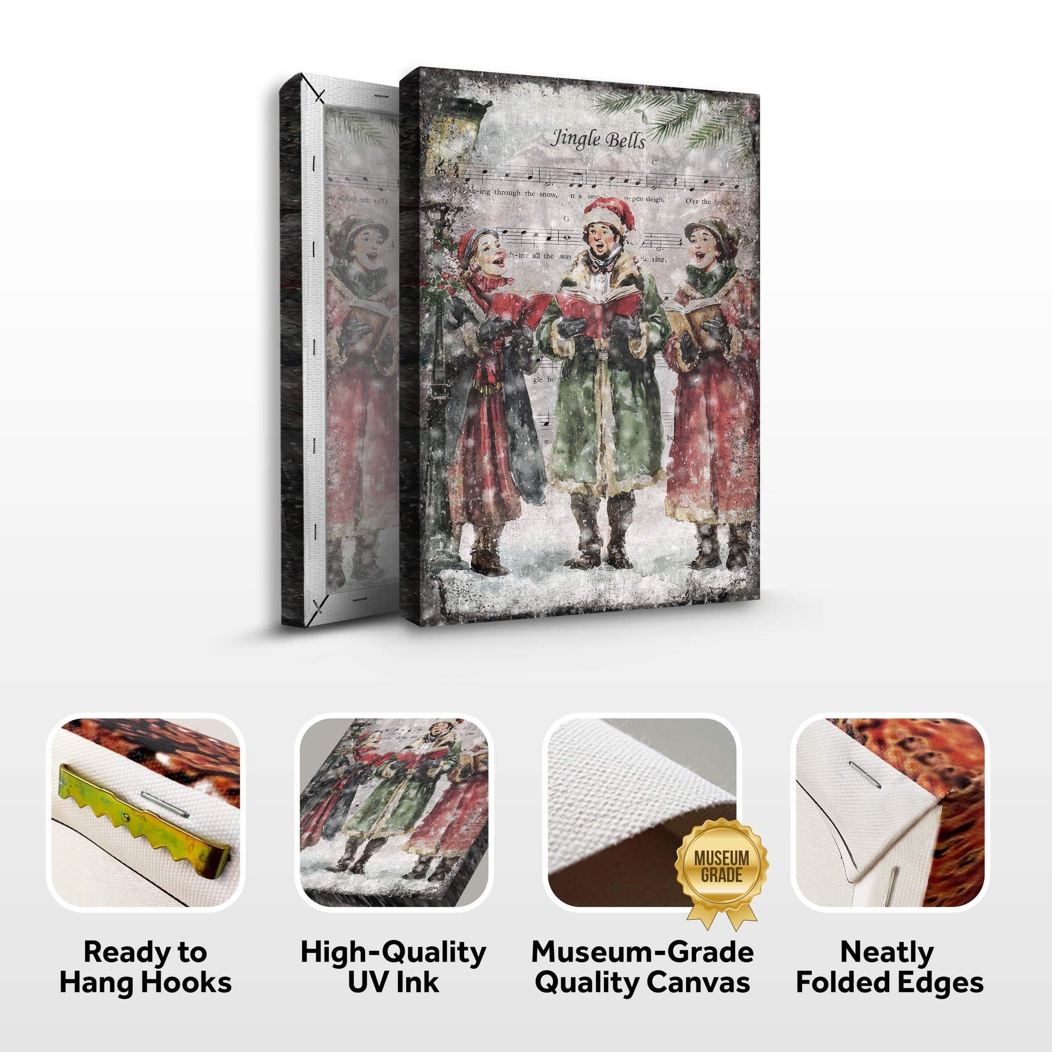 Vintage Christmas Carolers Wall Art II - Tailored Canvases - Flyclothing LLC