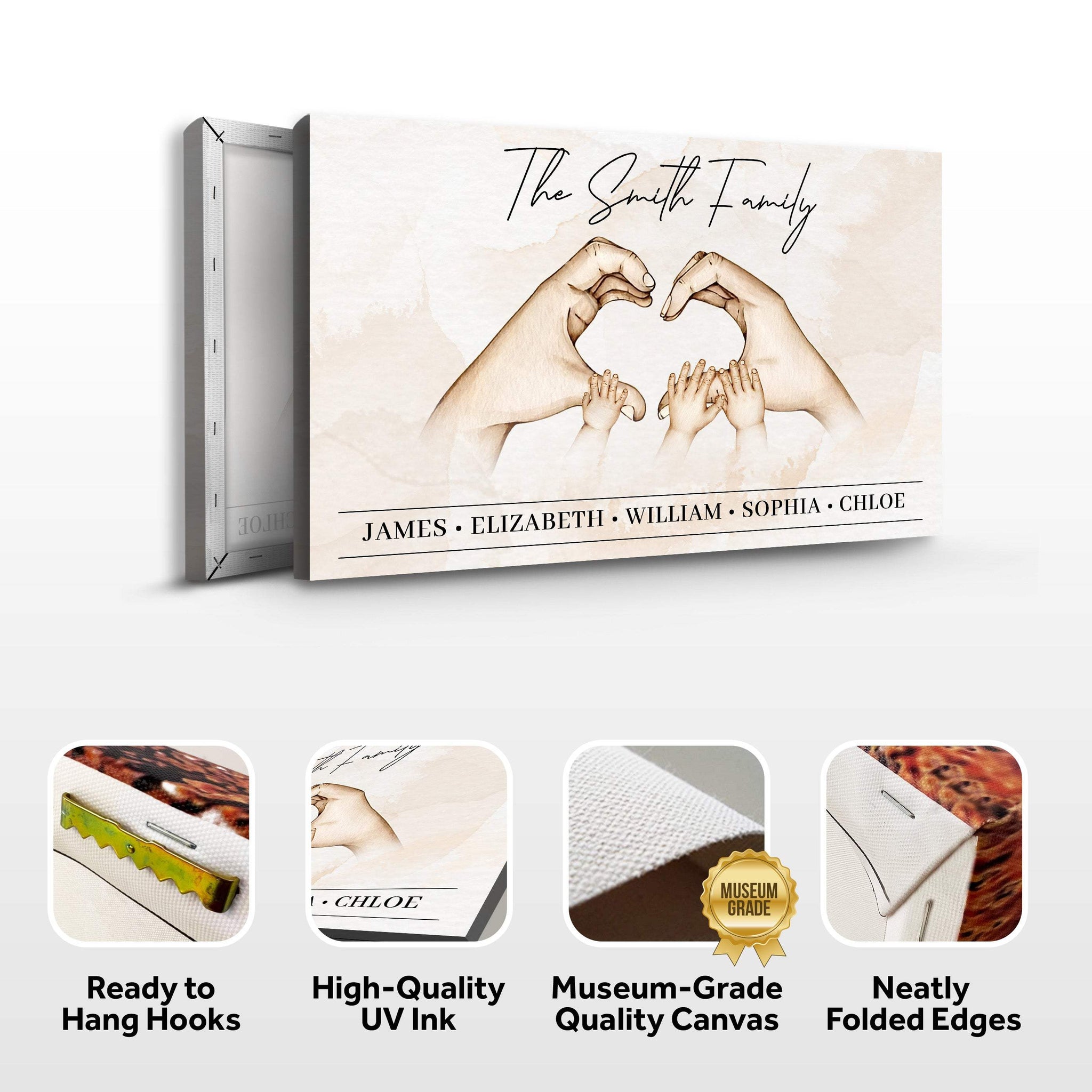 Mother's Day Sign Family Heart - Tailored Canvases - Flyclothing LLC