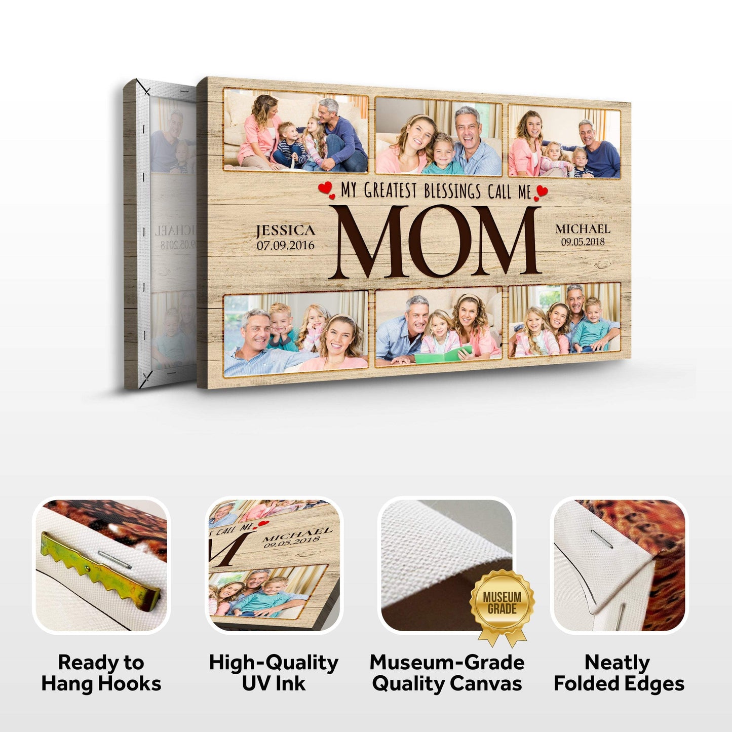 Mother's Day Sign My Greatest Blessings Call Me Mom II - Tailored Canvases - Flyclothing LLC