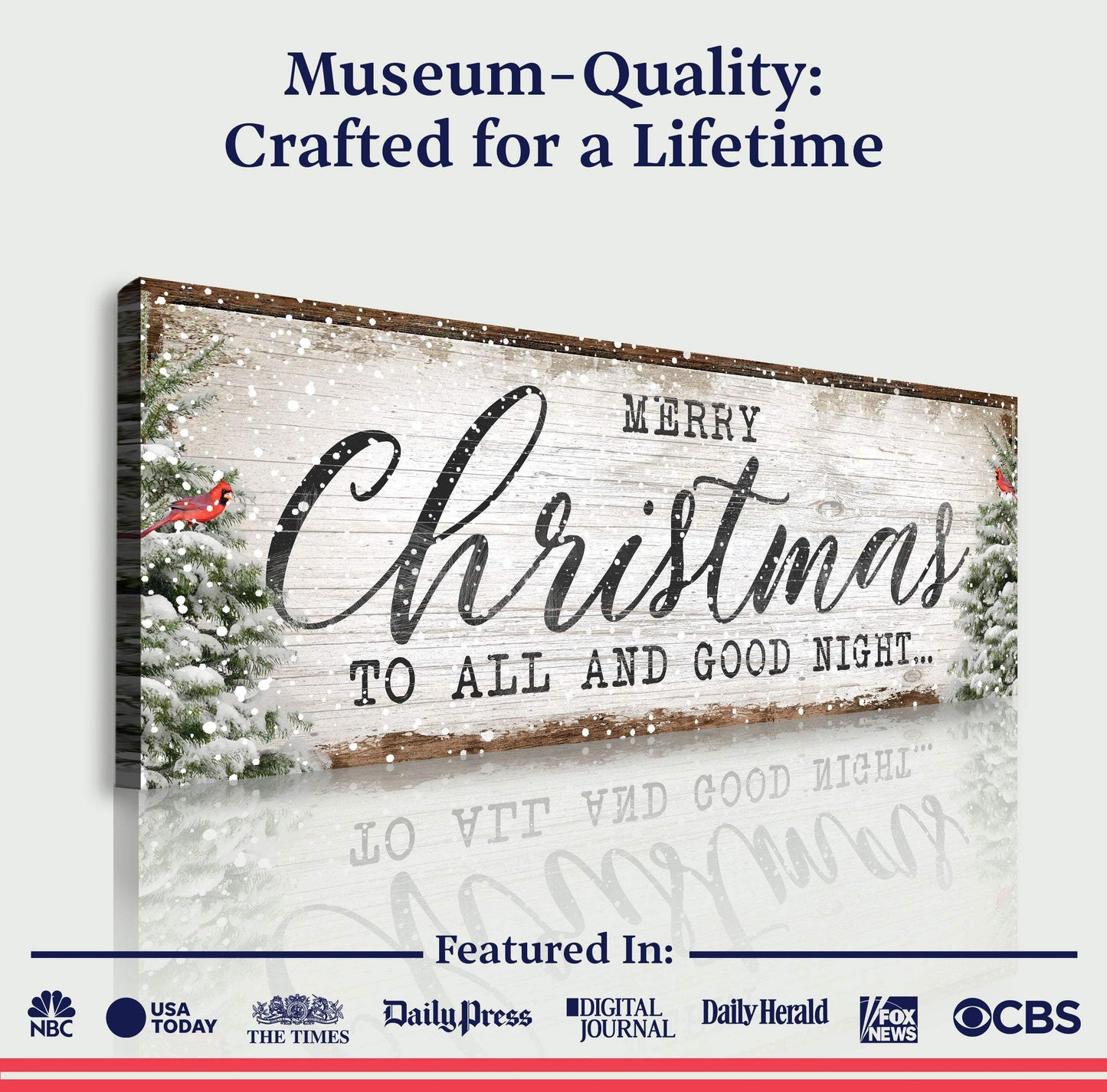 Merry Christmas To All And Goodnight Sign - Tailored Canvases - Flyclothing LLC