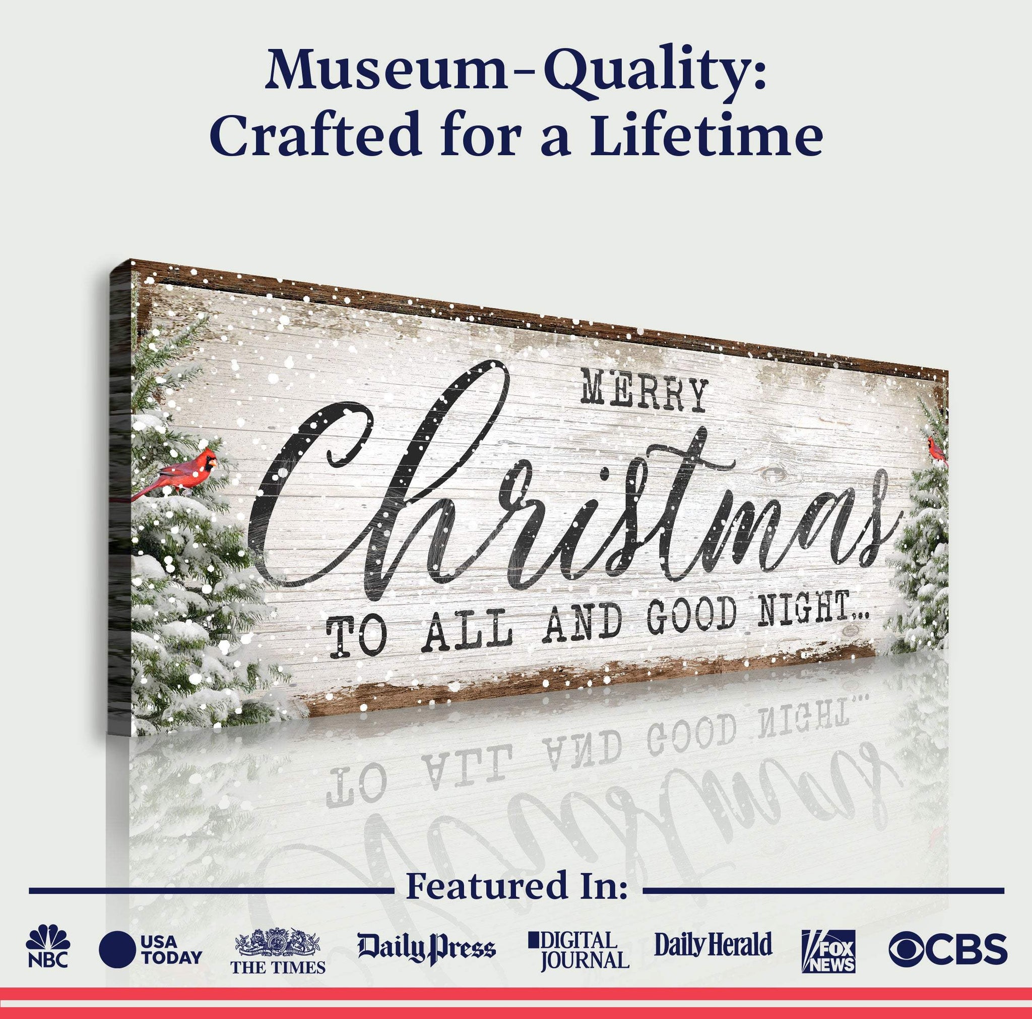 Merry Christmas To All And Goodnight Sign - Tailored Canvases - Flyclothing LLC