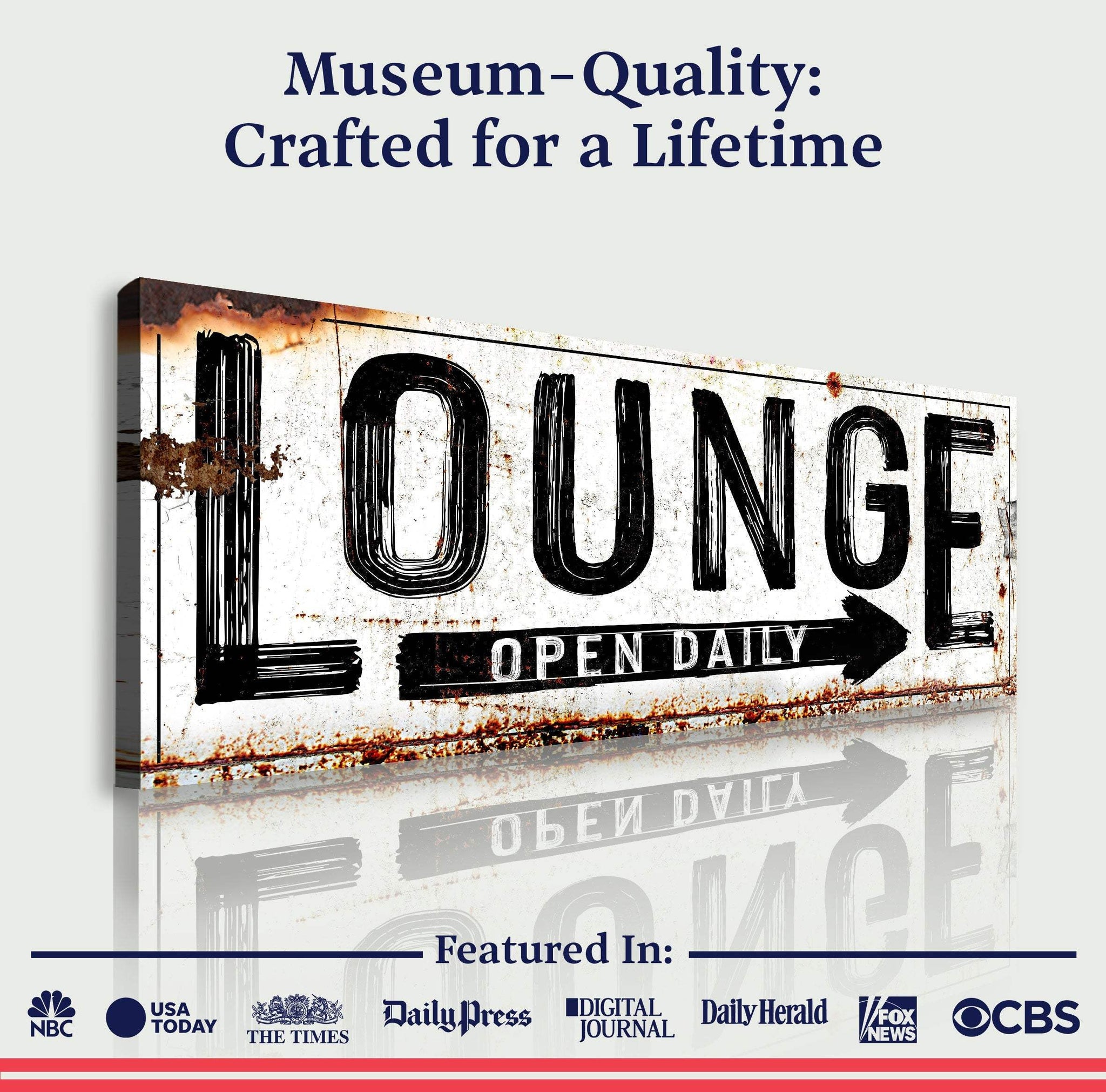 Open Daily Lounge Rustic Sign - Tailored Canvases - Flyclothing LLC