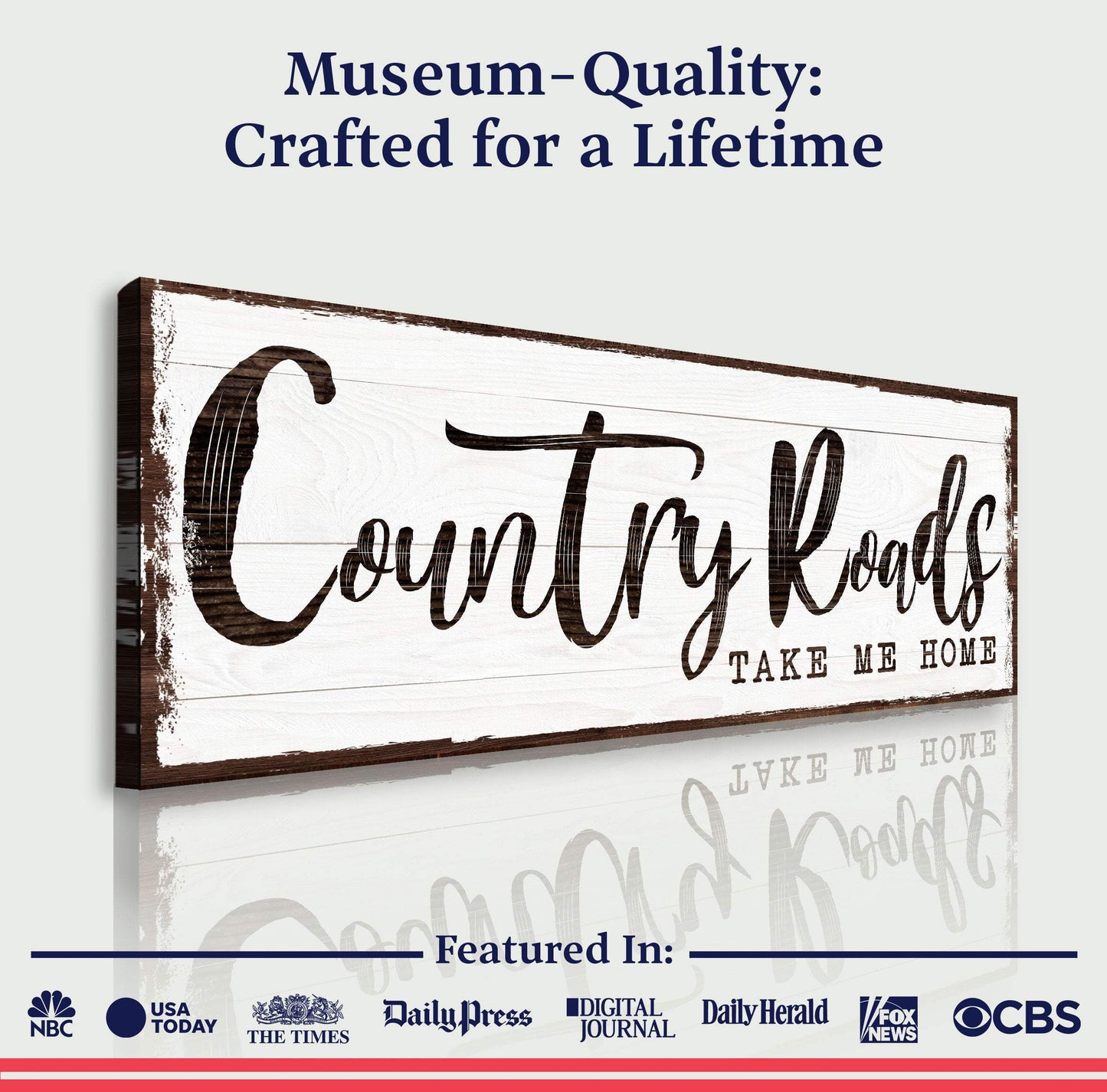 Country Roads Take Me Home Sign III - Tailored Canvases - Flyclothing LLC