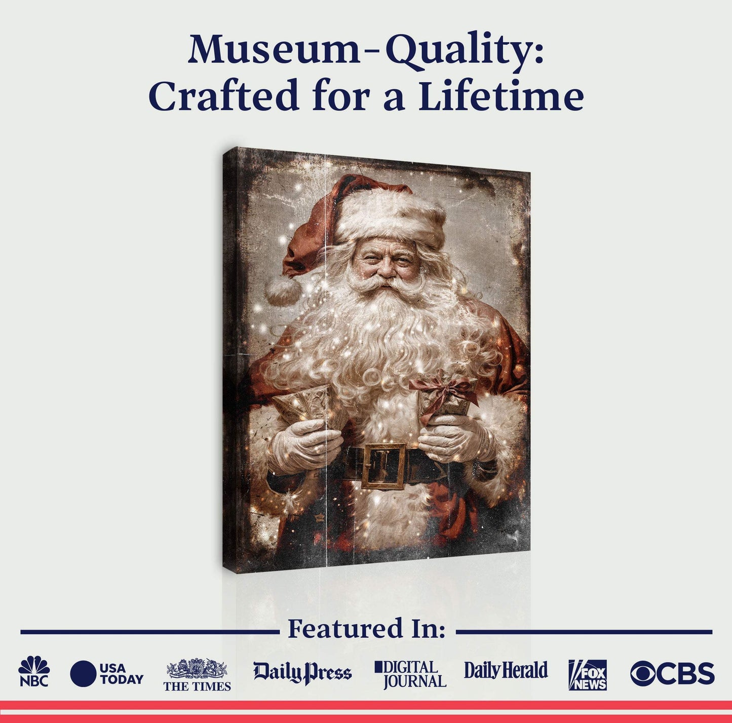 Vintage Christmas Santa Claus Wall Art IV - Tailored Canvases - Flyclothing LLC