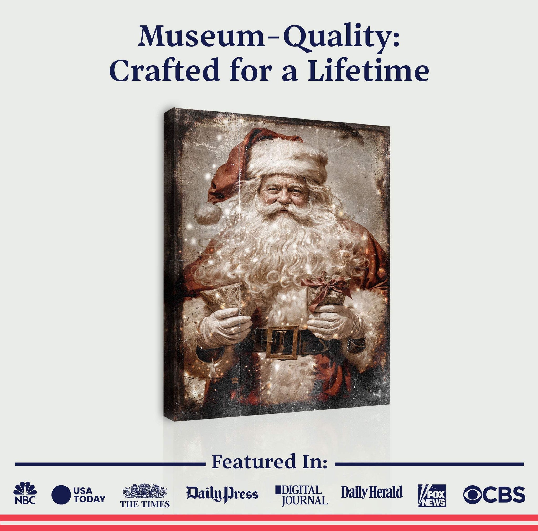 Vintage Christmas Santa Claus Wall Art IV - Tailored Canvases - Flyclothing LLC