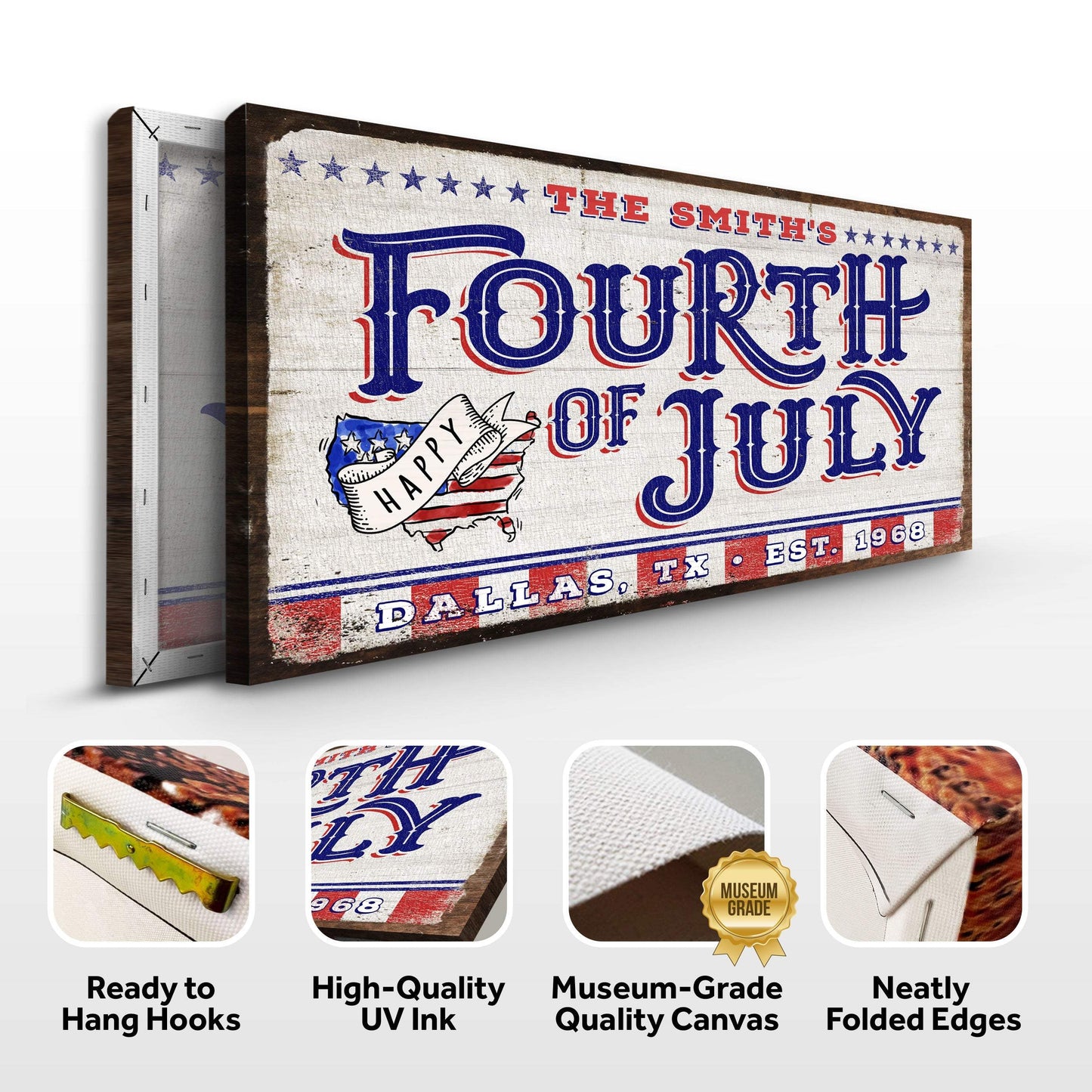4th of July Personalized Welcome Sign - Tailored Canvases - Flyclothing LLC