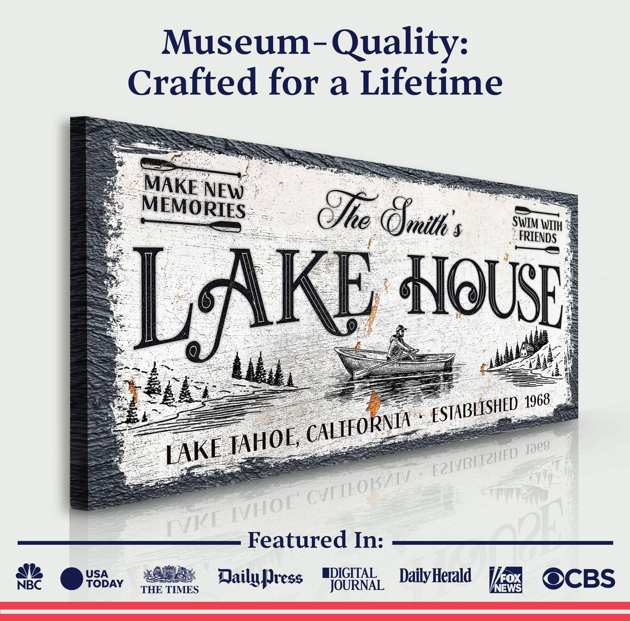 Lake House Sign IX - Tailored Canvases - Flyclothing LLC