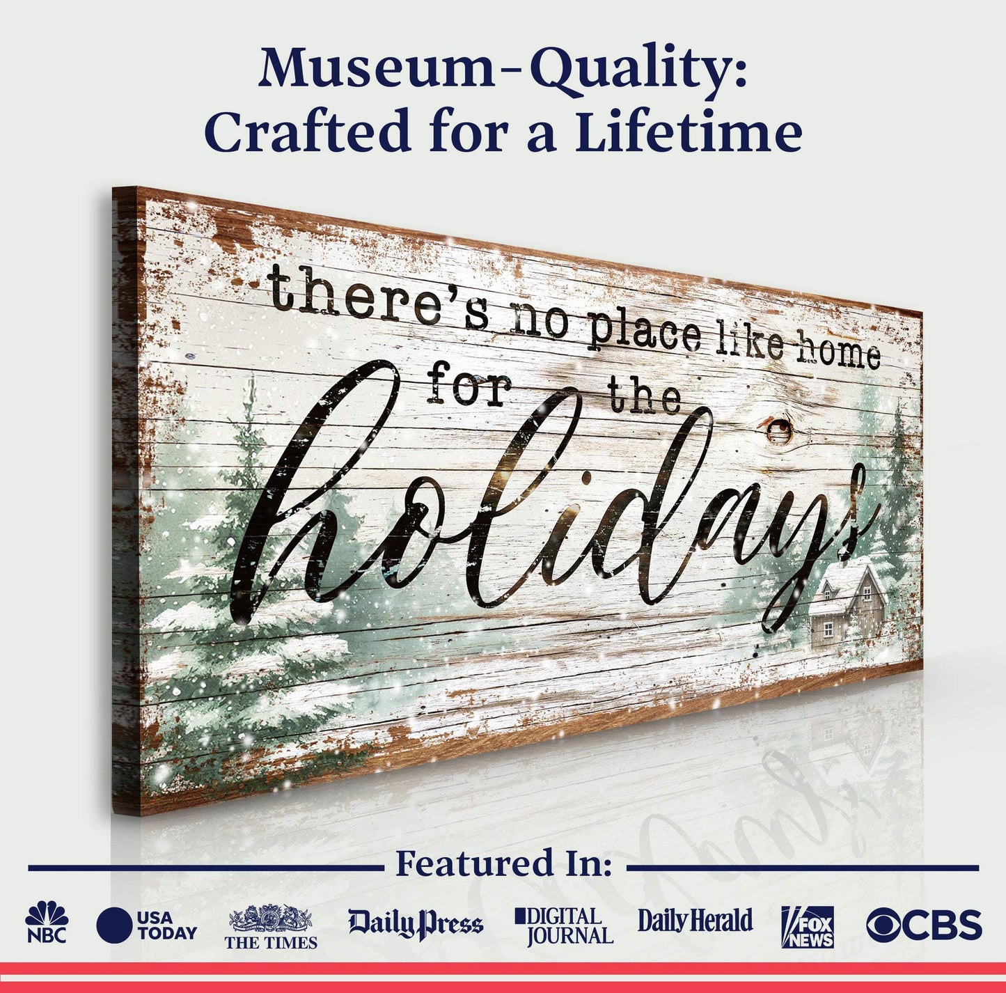 There's No Place Like Home For The Holidays Christmas Sign III - Tailored Canvases - Flyclothing LLC