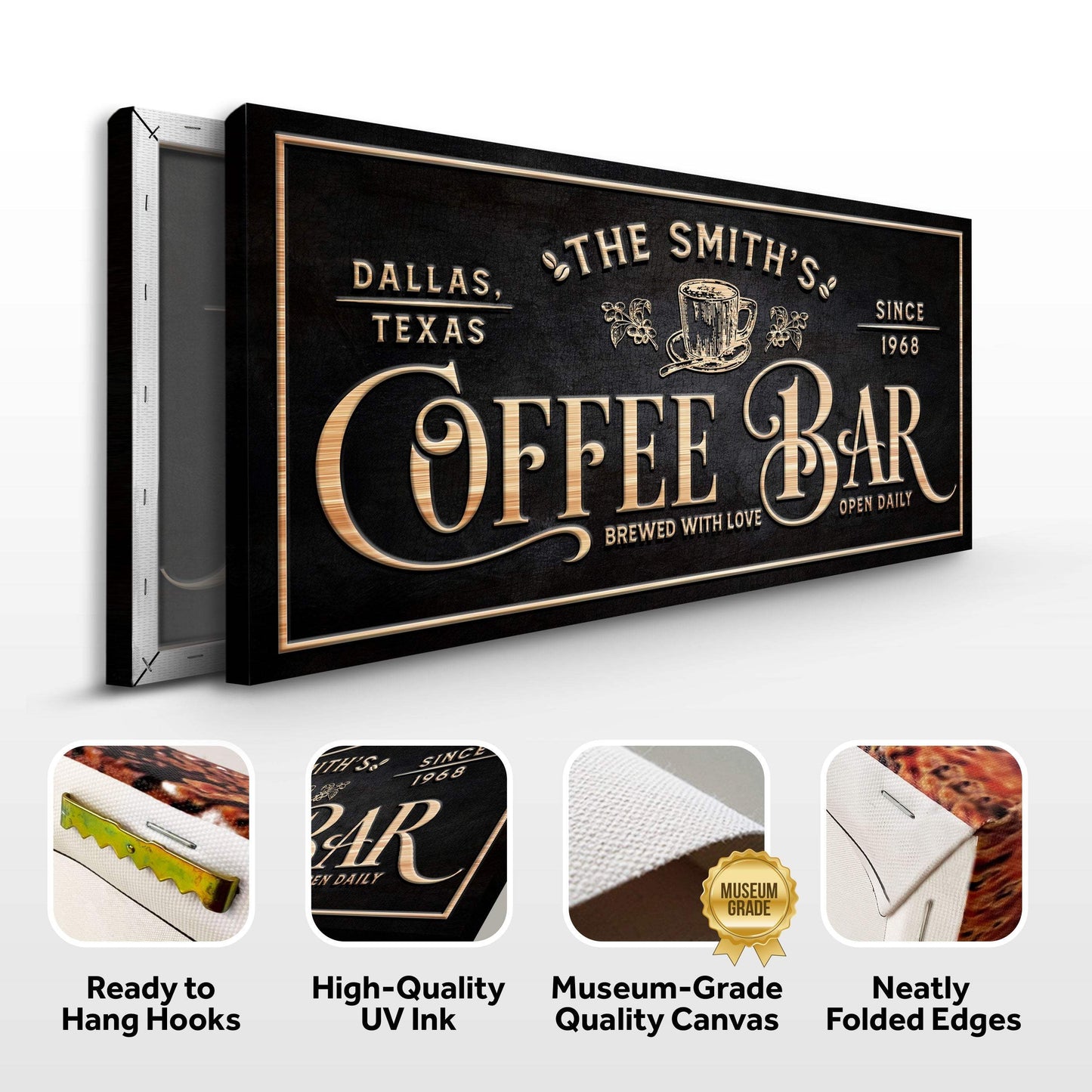 Personalized Coffee Bar Sign II - Tailored Canvases - Flyclothing LLC