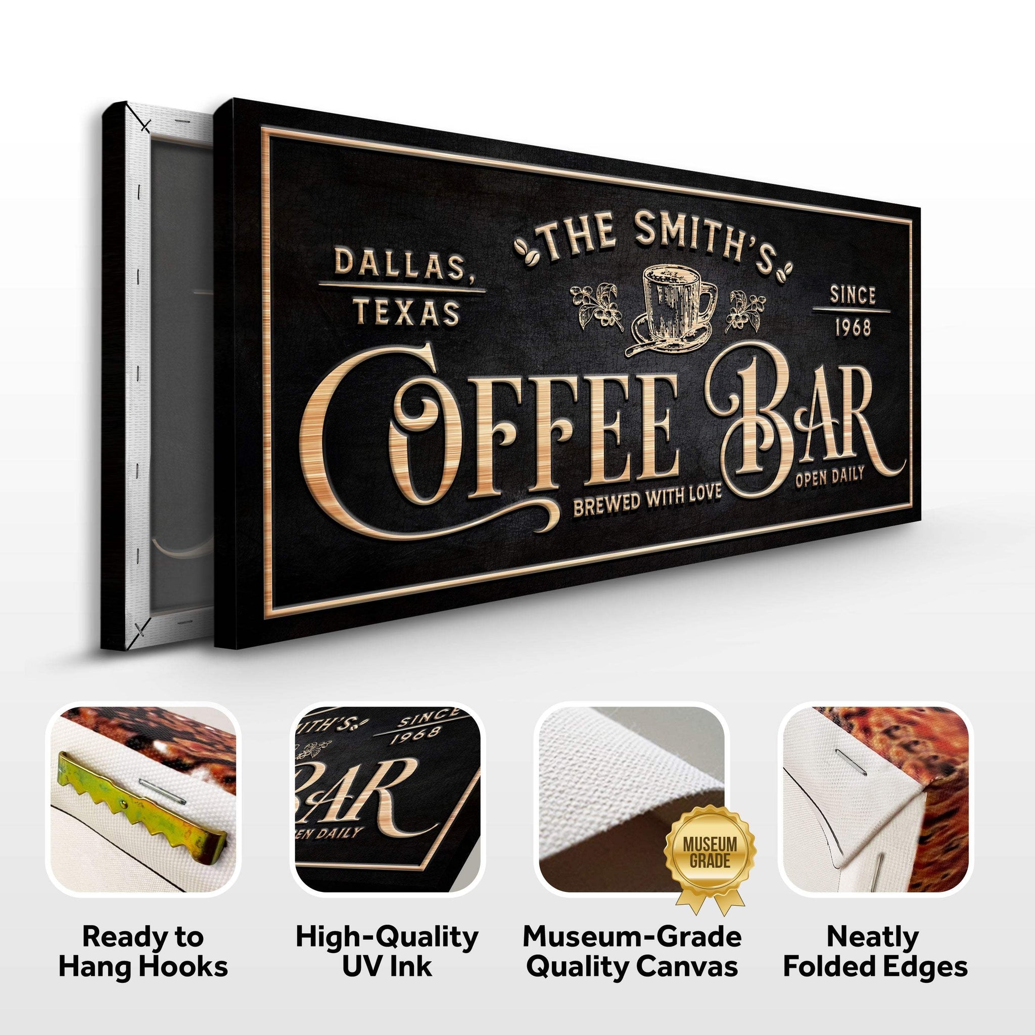 Personalized Coffee Bar Sign II - Tailored Canvases - Flyclothing LLC