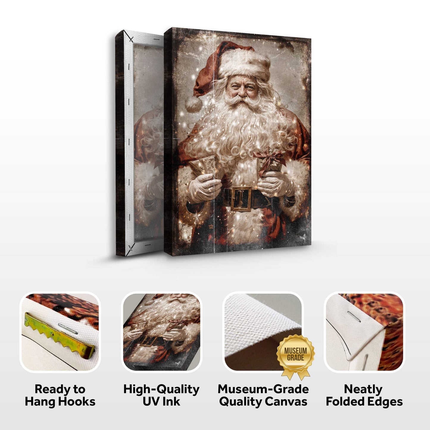 Vintage Christmas Santa Claus Wall Art IV - Tailored Canvases - Flyclothing LLC