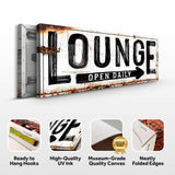 Open Daily Lounge Rustic Sign - Tailored Canvases - Flyclothing LLC