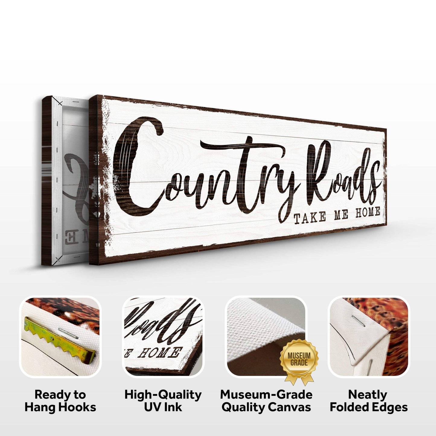 Country Roads Take Me Home Sign III - Tailored Canvases - Flyclothing LLC
