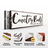 Country Roads Take Me Home Sign III - Tailored Canvases - Flyclothing LLC