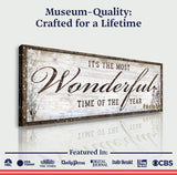 It's The Most Wonderful Time Of The Year Christmas Sign - Tailored Canvases - Flyclothing LLC