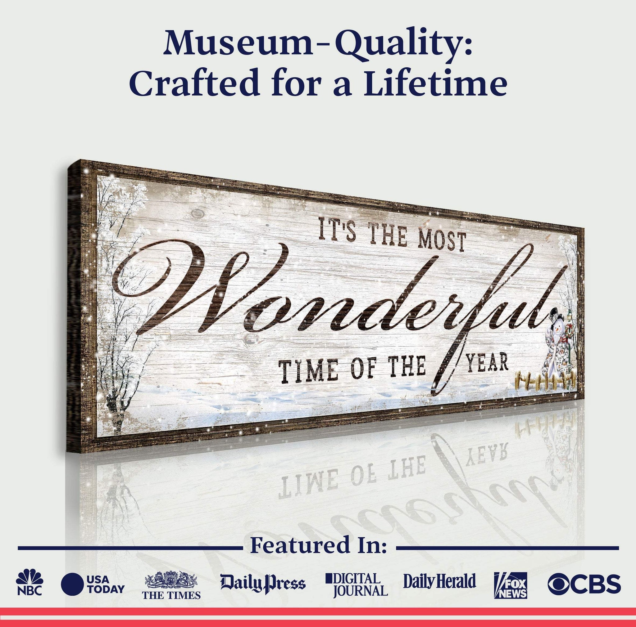 It's The Most Wonderful Time Of The Year Christmas Sign - Tailored Canvases - Flyclothing LLC