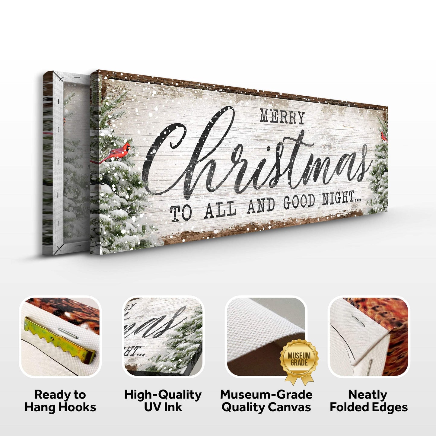 Merry Christmas To All And Goodnight Sign - Tailored Canvases - Flyclothing LLC