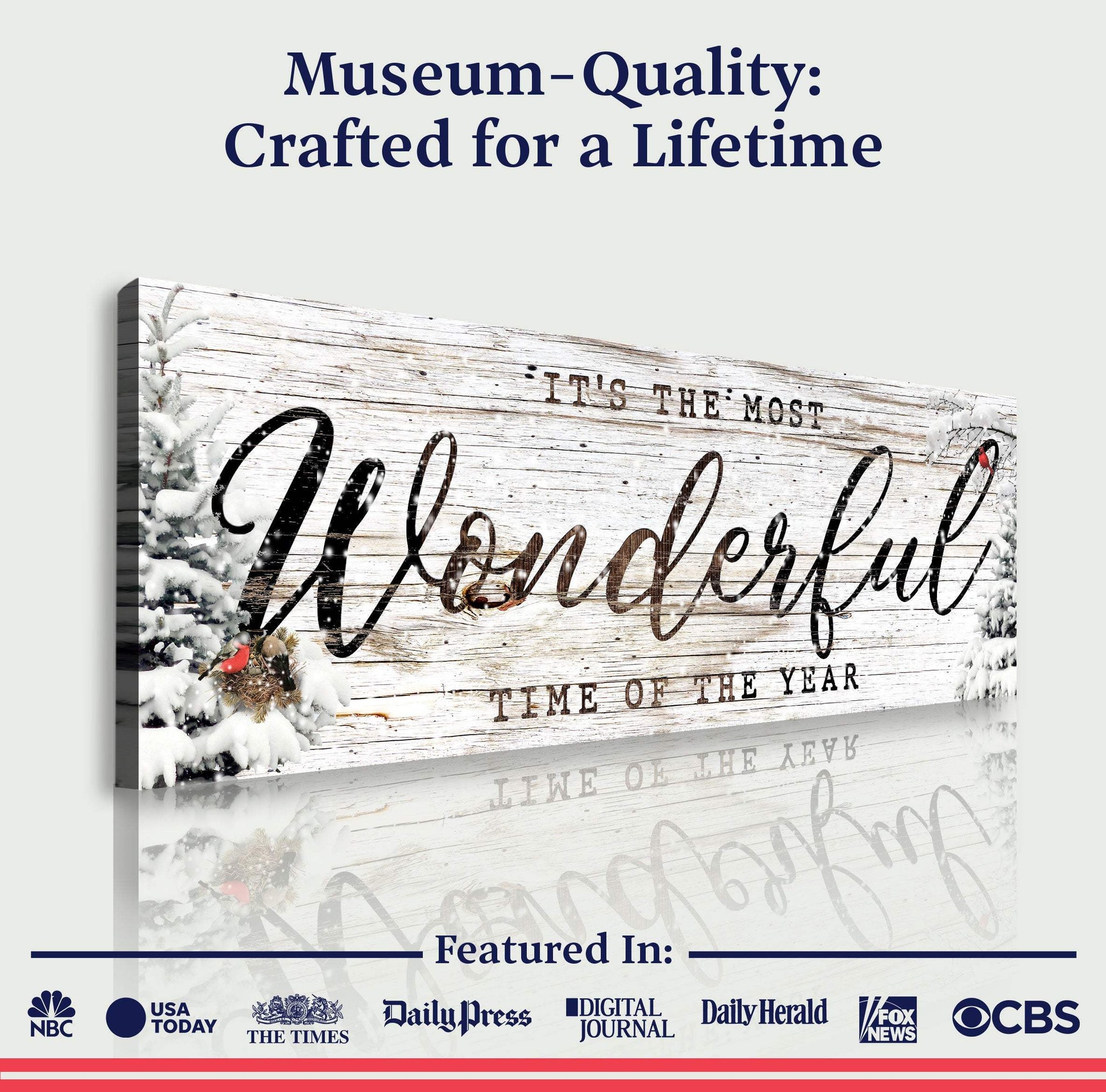 It's the most Wonderful Time of the Year Christmas Sign V - Tailored Canvases - Flyclothing LLC