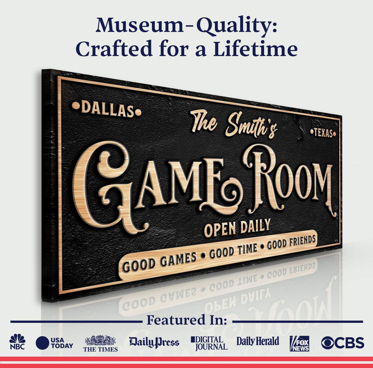 Personalized Game Room Sign - Tailored Canvases - Flyclothing LLC