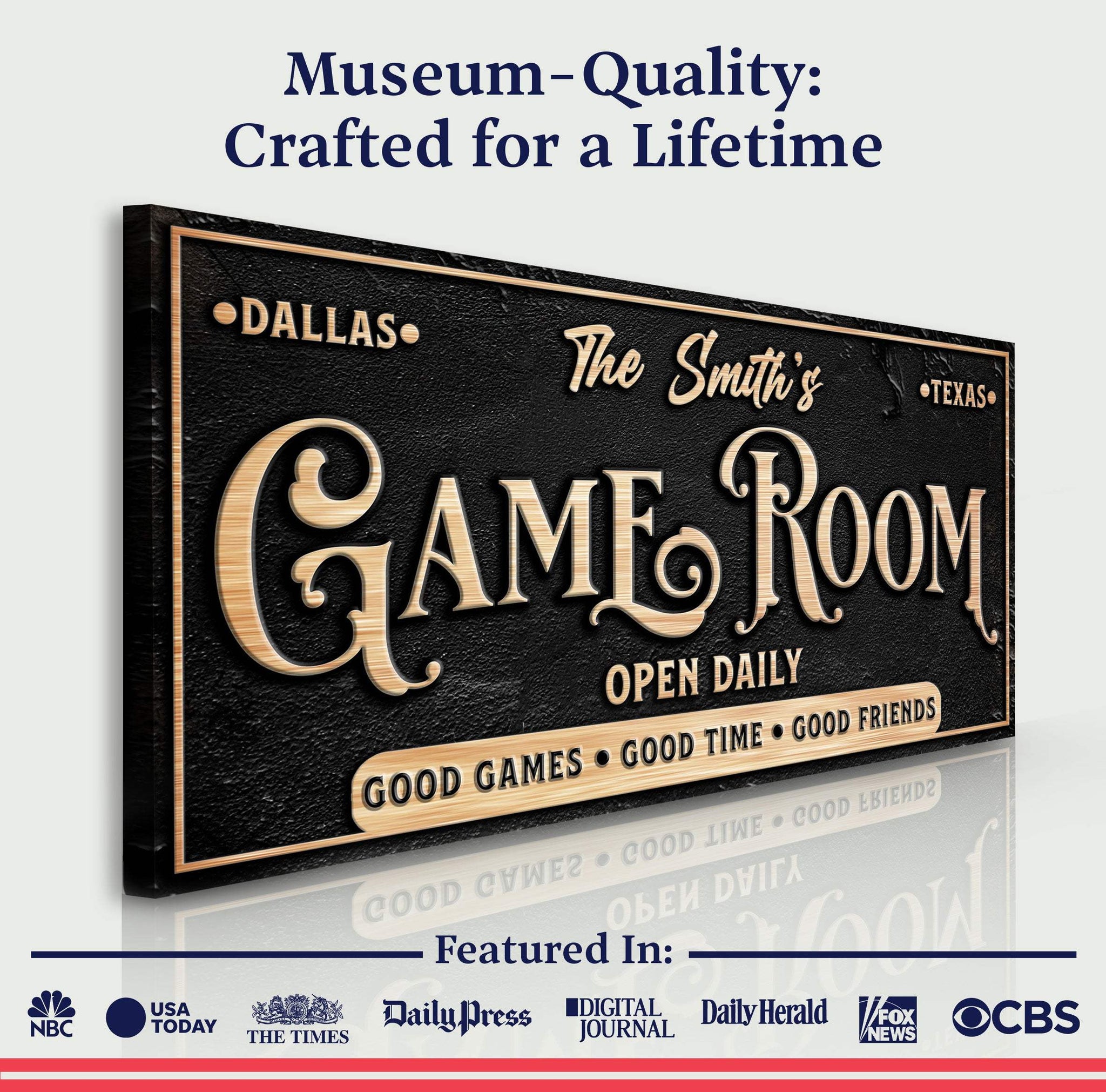 Personalized Game Room Sign - Tailored Canvases - Flyclothing LLC