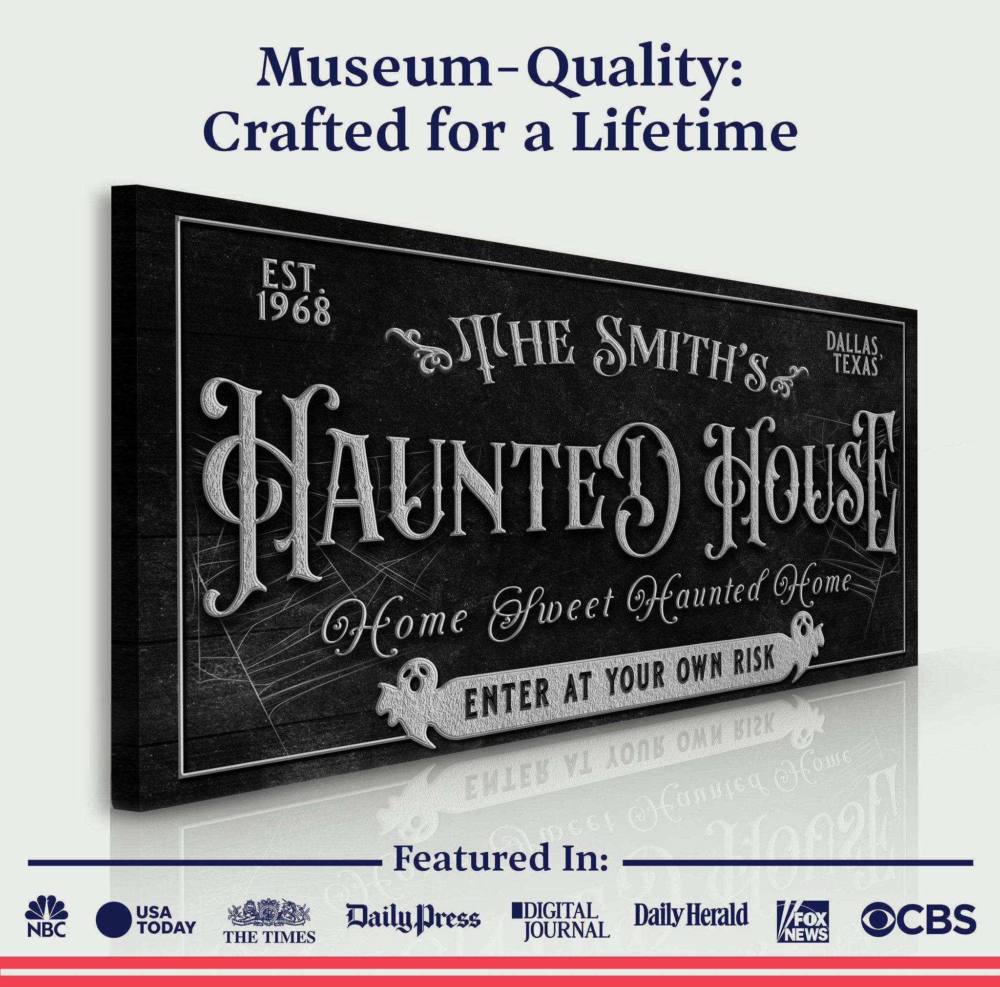 Personalized Haunted House Sign II - Tailored Canvases - Flyclothing LLC