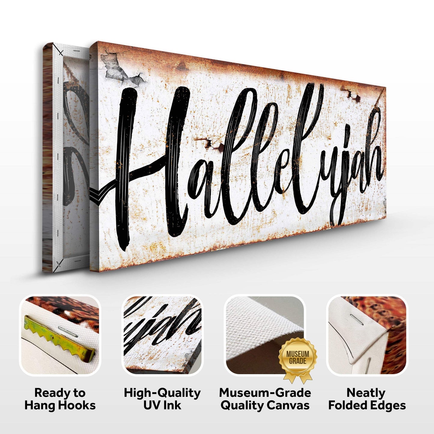 Rustic Hallelujah Faith Sign - Tailored Canvases - Flyclothing LLC