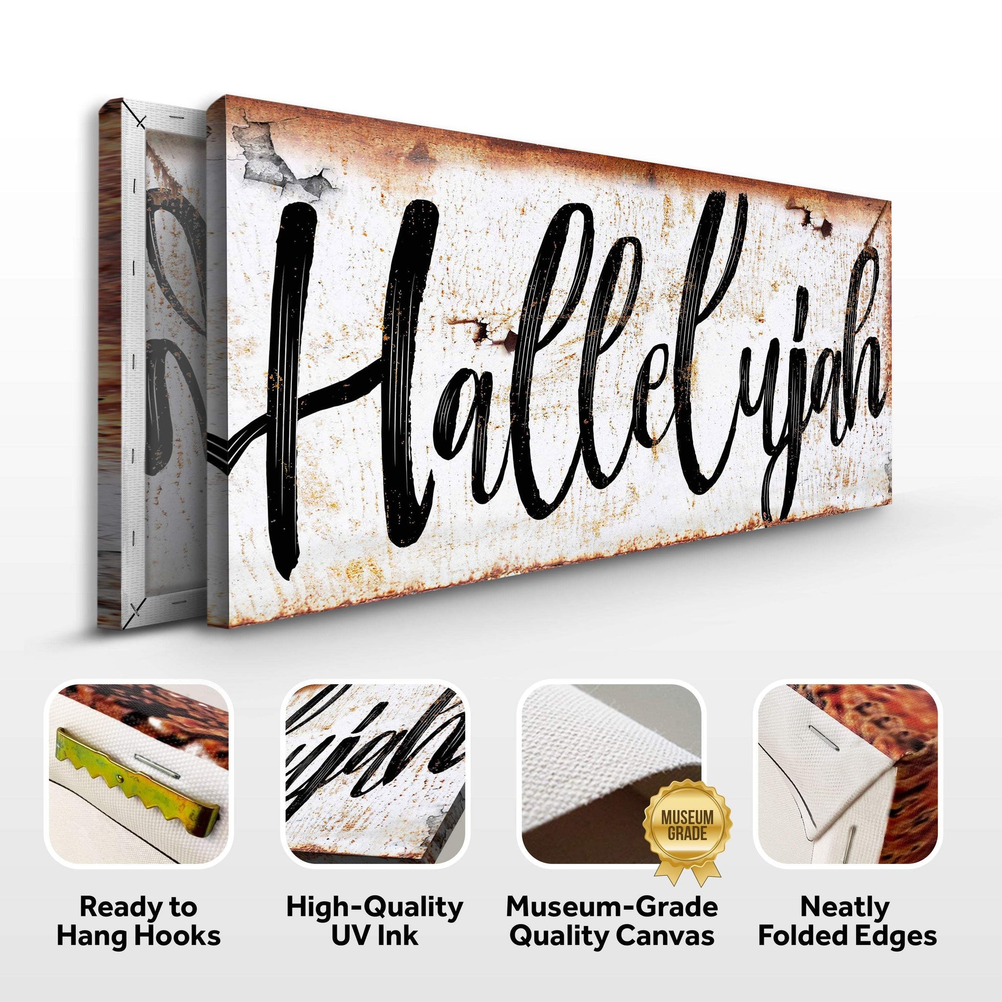 Rustic Hallelujah Faith Sign - Tailored Canvases - Flyclothing LLC