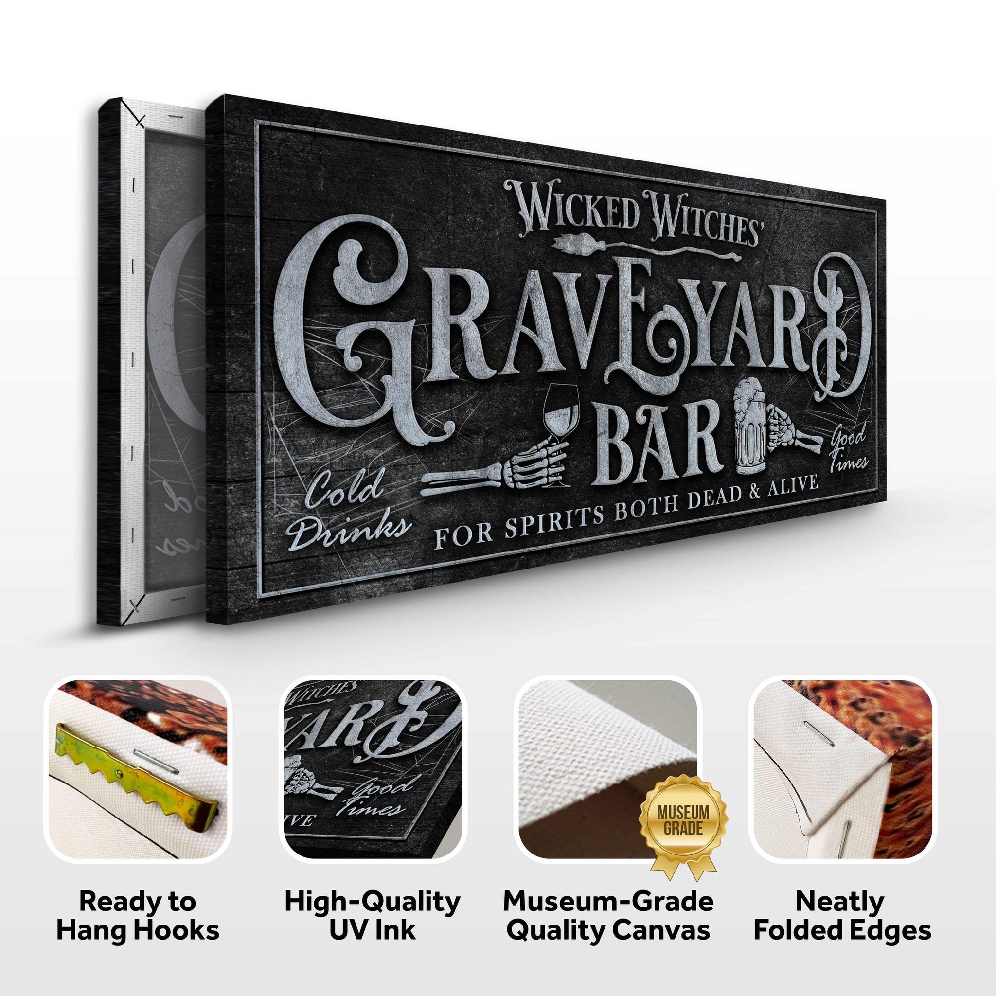 Wicked Witches' Graveyard Bar Halloween Sign II - Tailored Canvases - Flyclothing LLC
