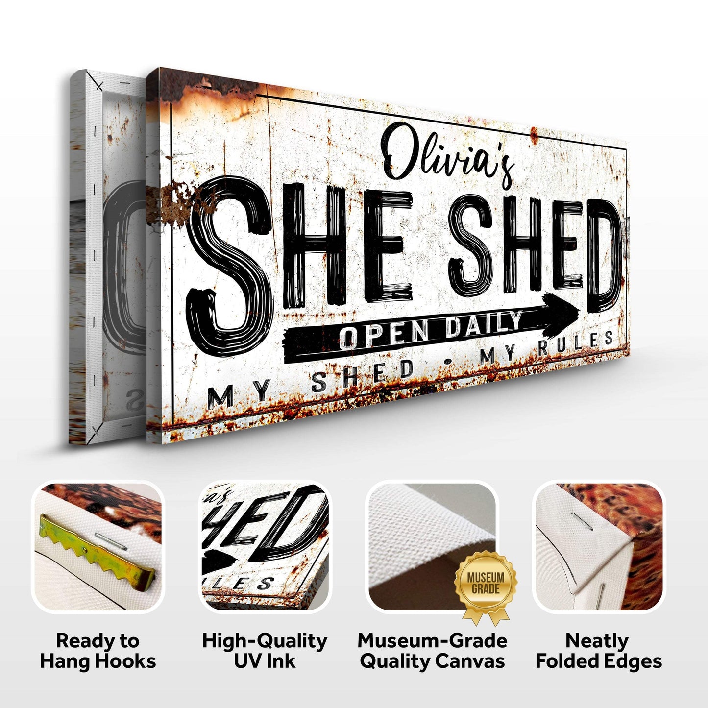 Personalized She Shed Sign XII - Tailored Canvases - Flyclothing LLC