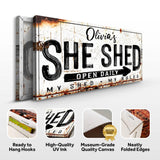 Personalized She Shed Sign XII - Tailored Canvases - Flyclothing LLC