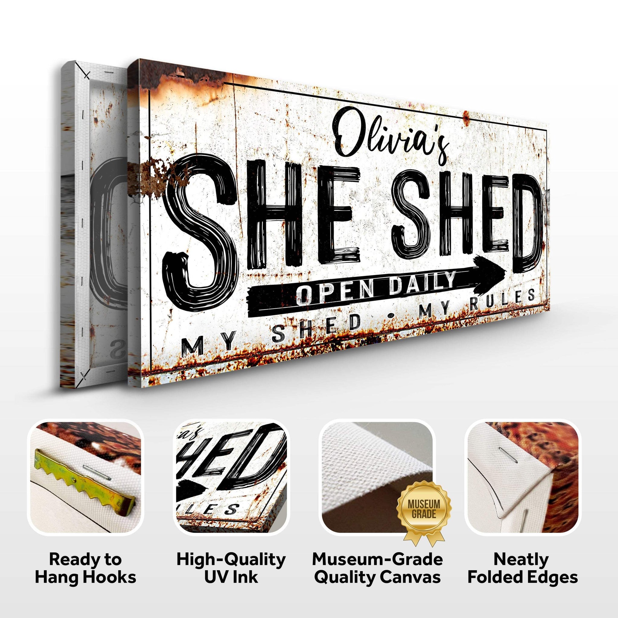 Personalized She Shed Sign XII - Tailored Canvases - Flyclothing LLC
