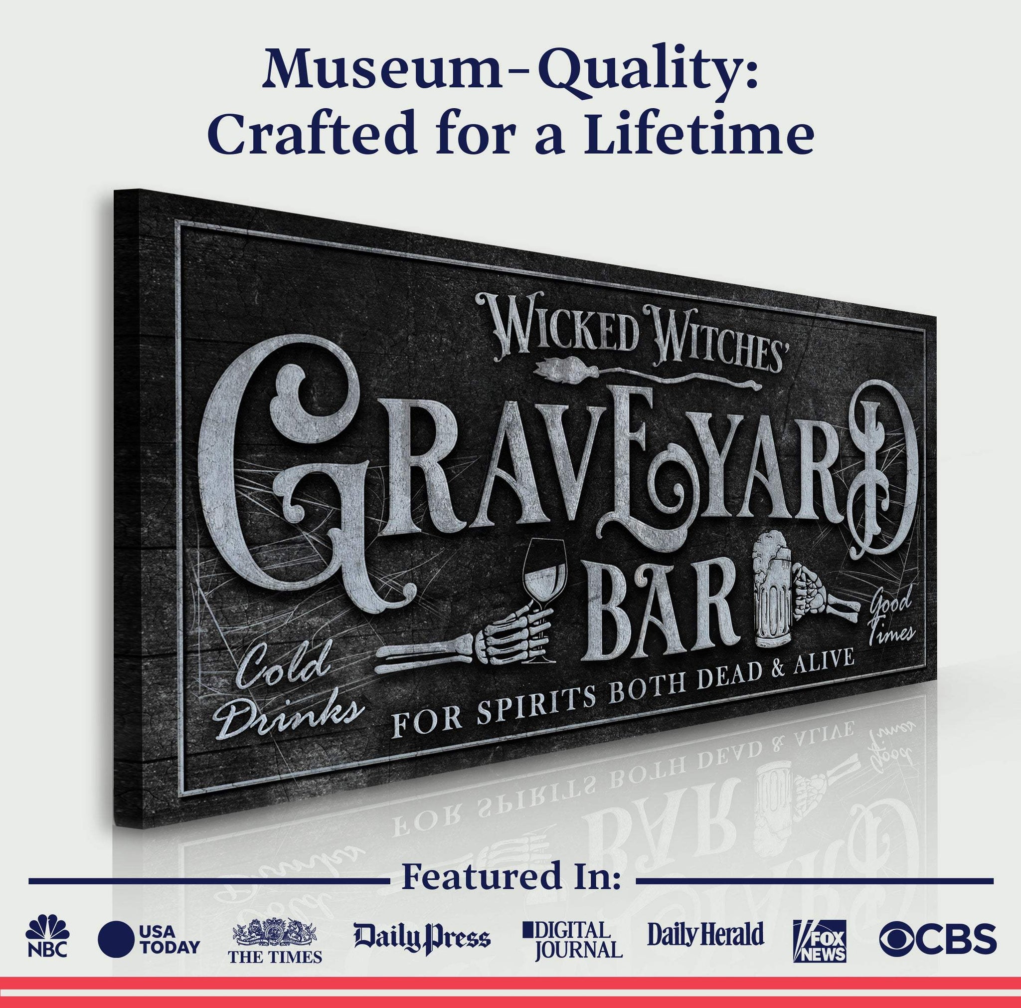 Wicked Witches' Graveyard Bar Halloween Sign II - Tailored Canvases - Flyclothing LLC