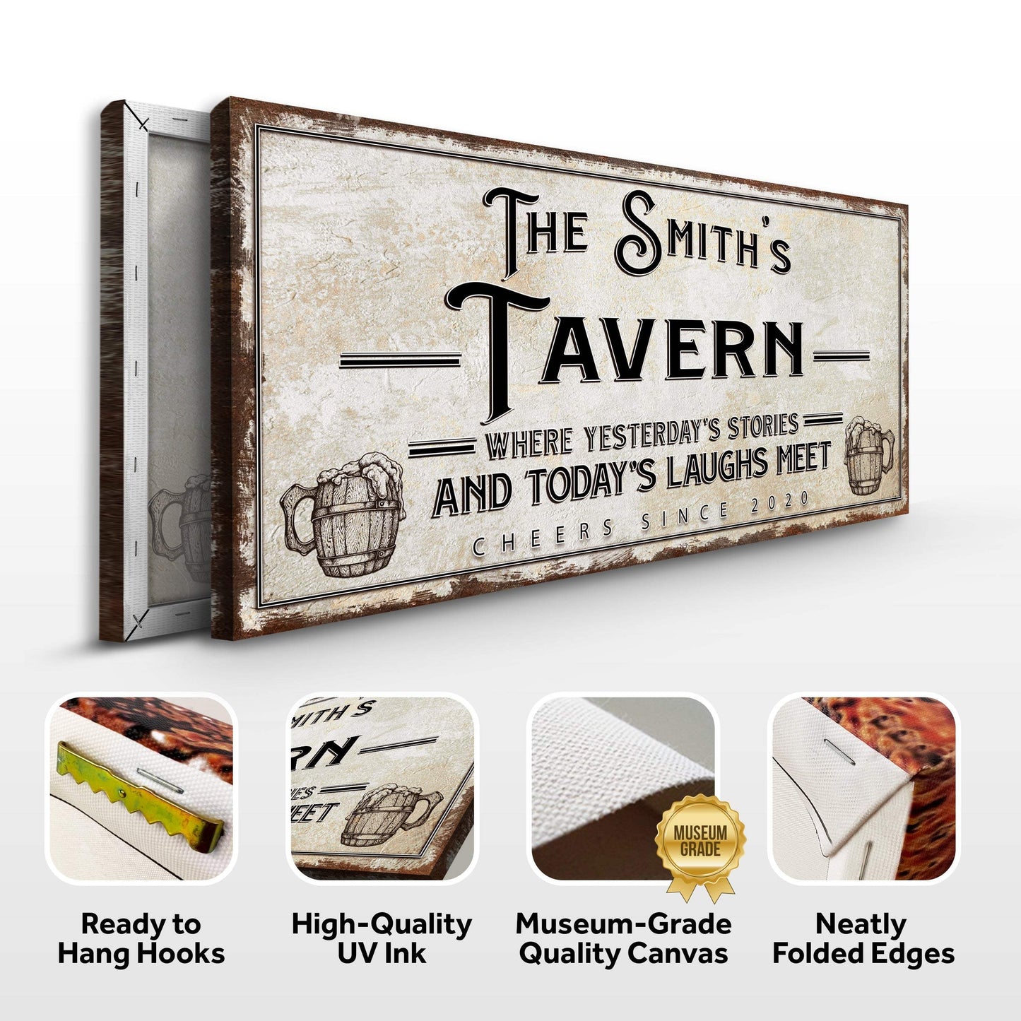 Tavern Where Yesterday's Stories and Today's Laughs Meet Sign - Tailored Canvases - Flyclothing LLC