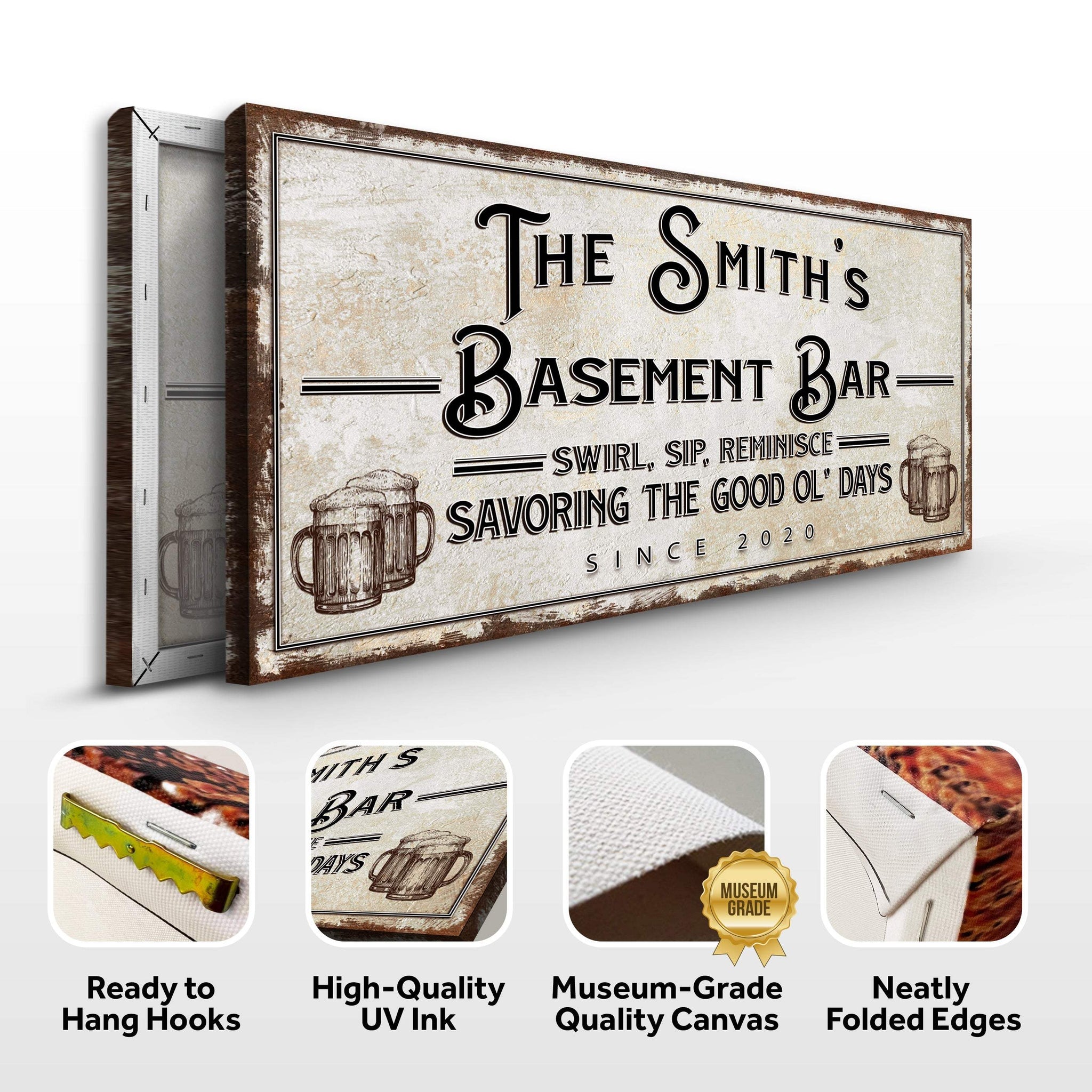 Swirl, Sip, Reminisce Basement Bar Sign - Tailored Canvases - Flyclothing LLC