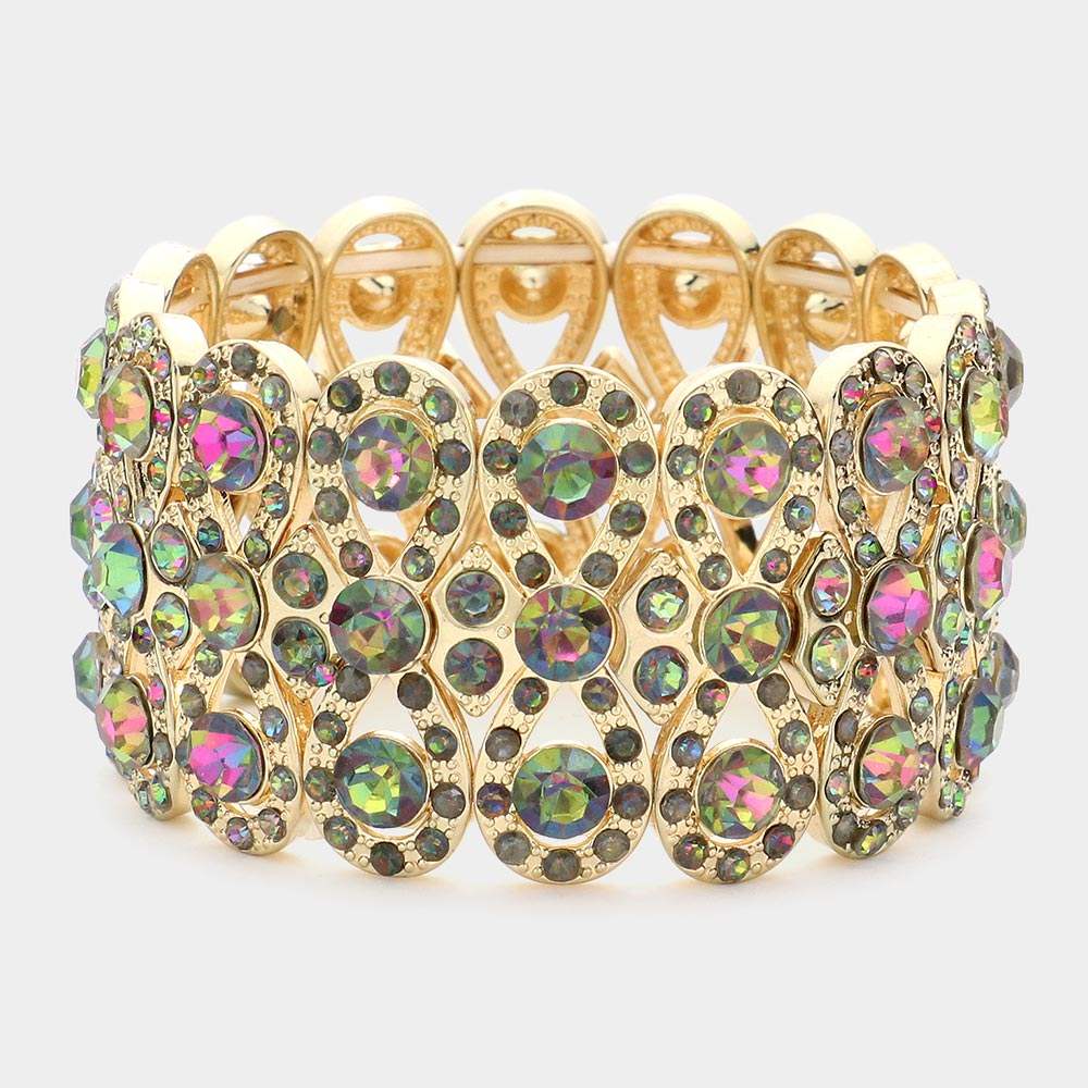 Marquise Crystal Bow Stretch Evening Bracelet - Madeline Love - Flyclothing LLC