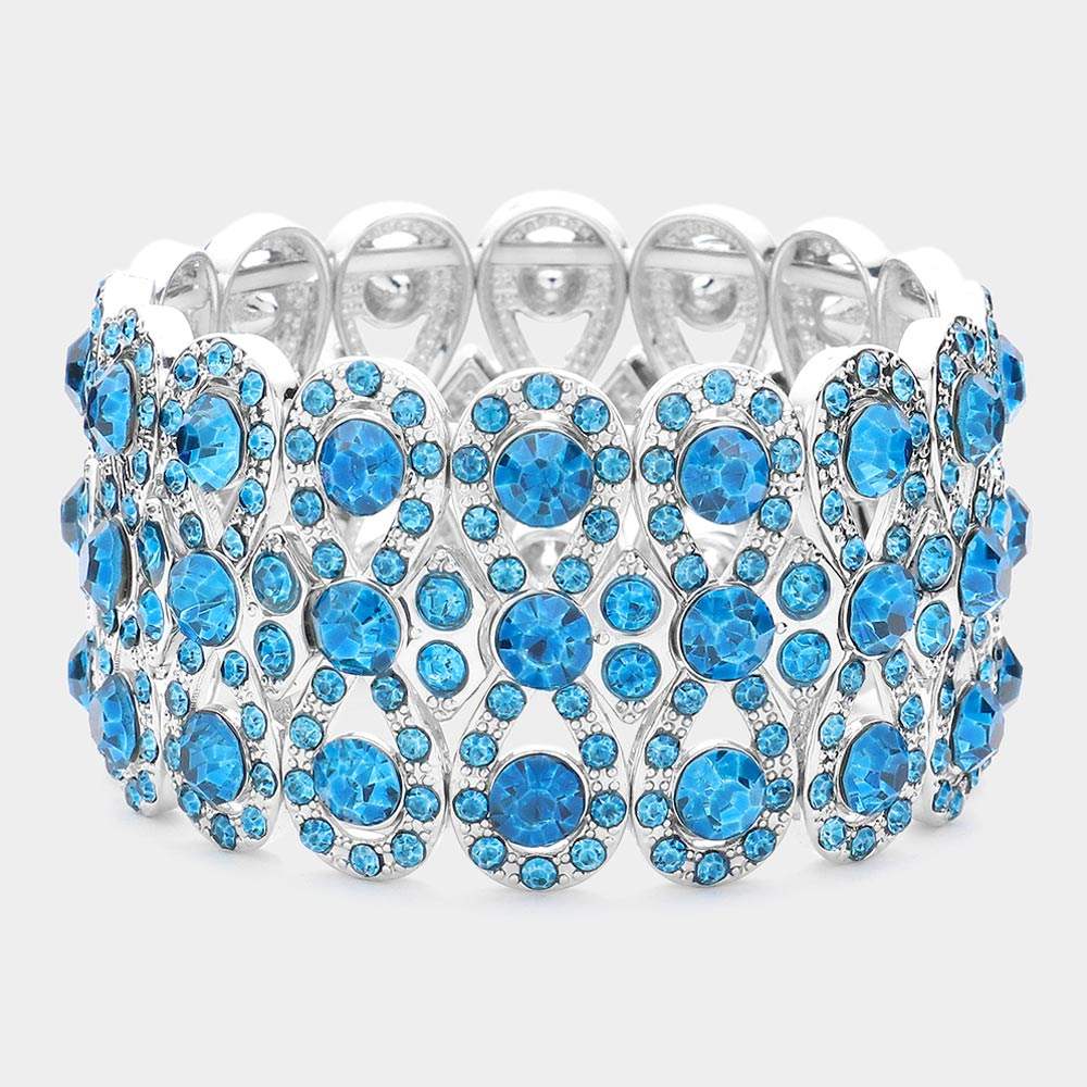 Marquise Crystal Bow Stretch Evening Bracelet - Madeline Love - Flyclothing LLC