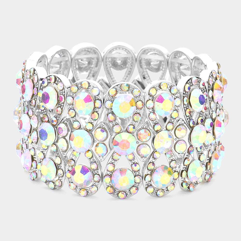 Marquise Crystal Bow Stretch Evening Bracelet - Madeline Love - Flyclothing LLC