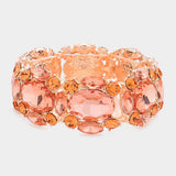Oval Stone Accented Stretch Evening Bracelet - Madeline Love - Flyclothing LLC