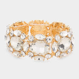 Oval Stone Accented Stretch Evening Bracelet - Madeline Love - Flyclothing LLC