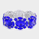 Oval Stone Accented Stretch Evening Bracelet - Madeline Love - Flyclothing LLC