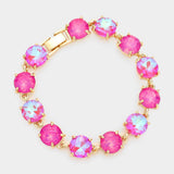 Round Stone Link Evening Bracelet - Madeline Love - Flyclothing LLC