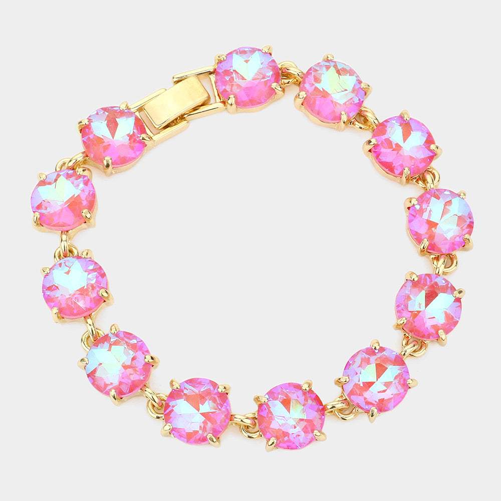 Round Stone Link Evening Bracelet - Madeline Love - Flyclothing LLC