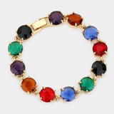 Round Stone Link Evening Bracelet - Madeline Love - Flyclothing LLC