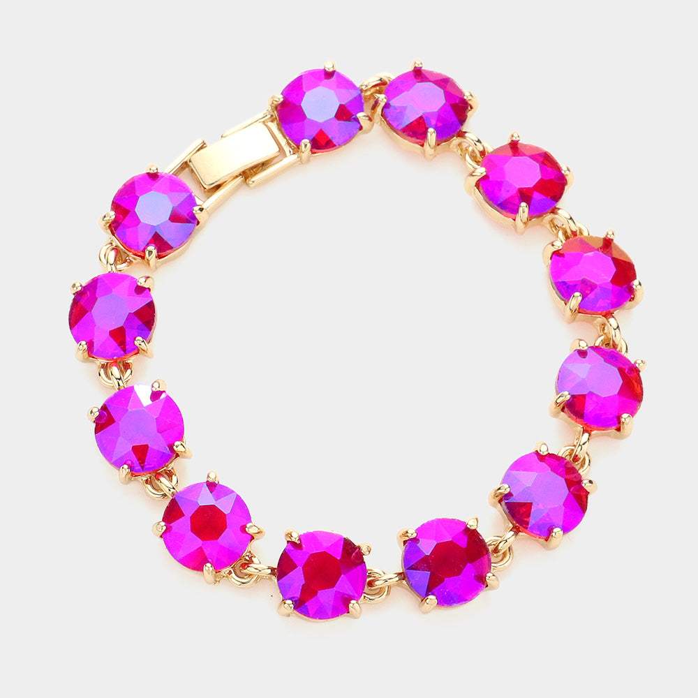 Round Stone Link Evening Bracelet - Madeline Love - Flyclothing LLC