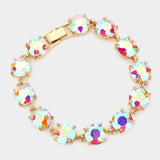 Round Stone Link Evening Bracelet - Madeline Love - Flyclothing LLC