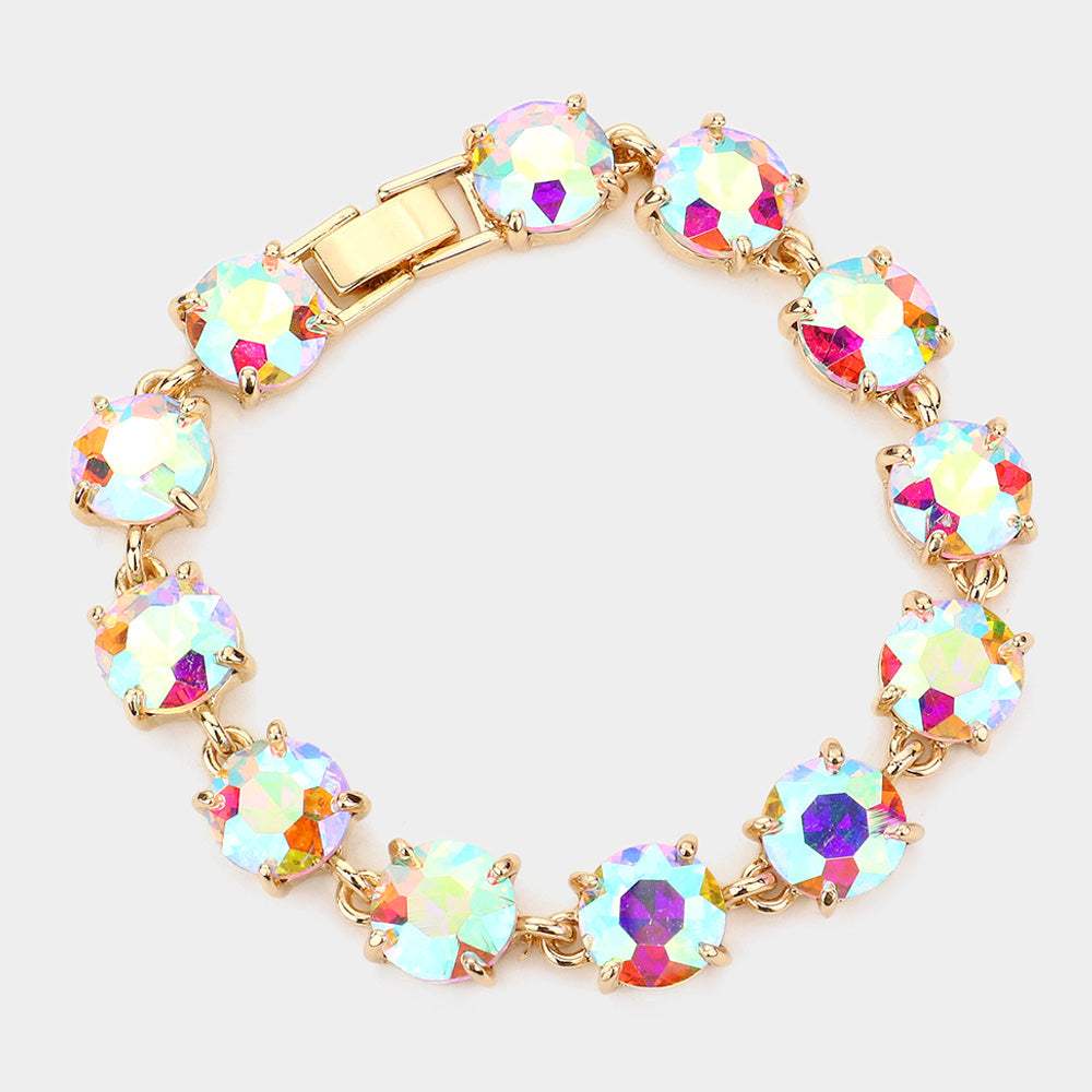 Round Stone Link Evening Bracelet - Madeline Love - Flyclothing LLC