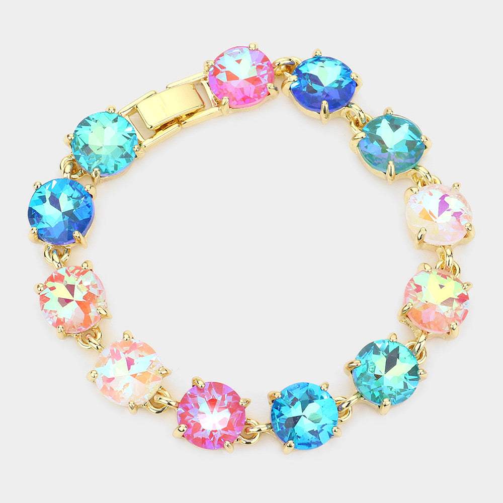 Round Stone Link Evening Bracelet - Madeline Love - Flyclothing LLC
